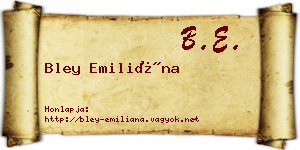 Bley Emiliána névjegykártya